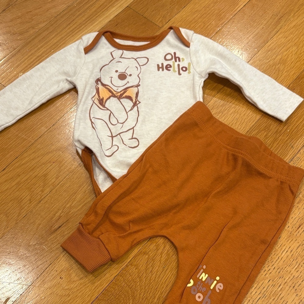 Disney Baby Outfit with Brown Trim